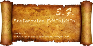Stefanovics Fábián névjegykártya